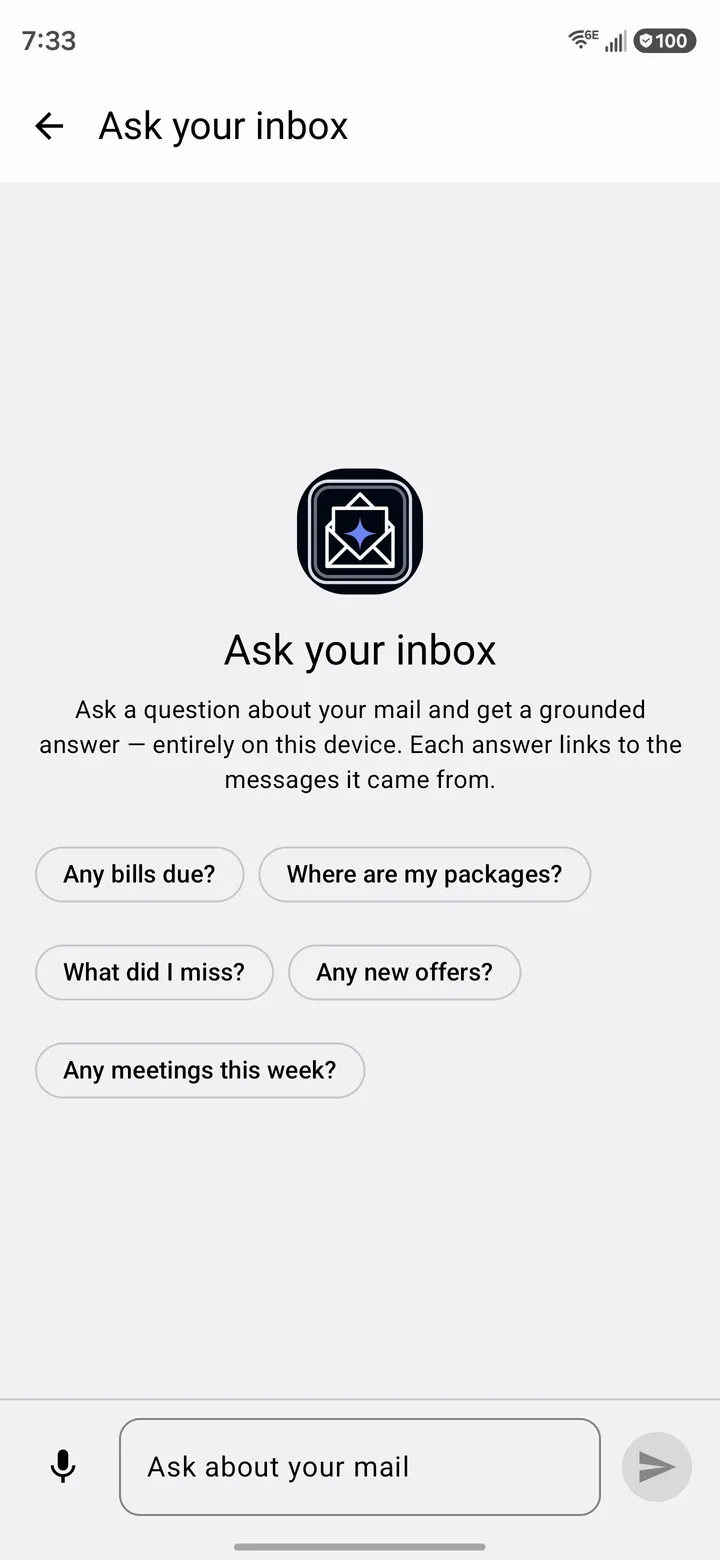 Screenshot of Mailie Pro: Ask your inbox