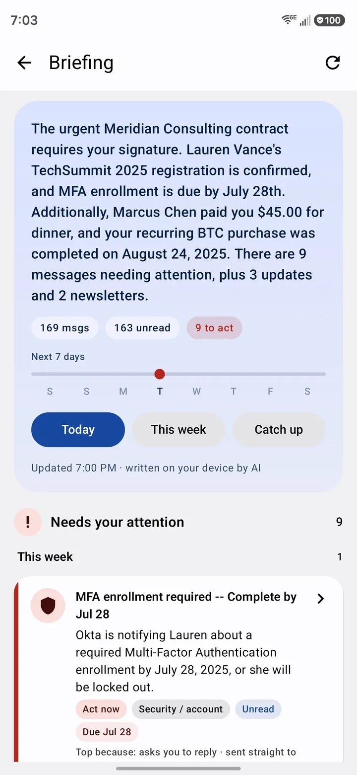 The Briefing in Mailie Pro