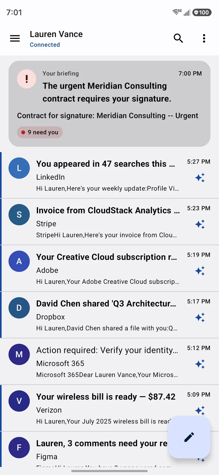 Screenshot of Mailie Pro: Your inbox